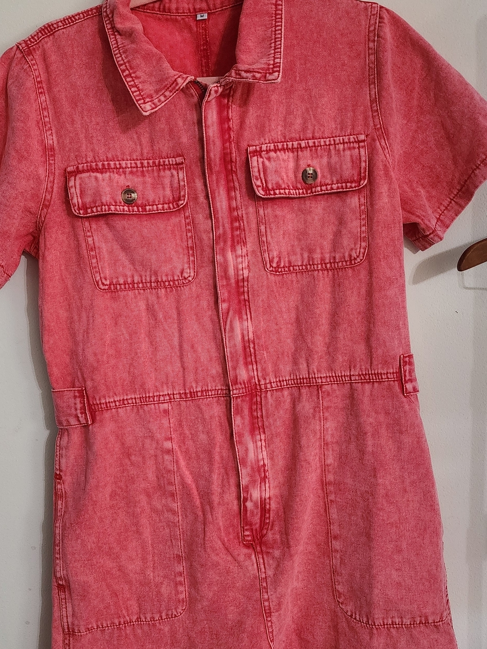 Women’s‎ Red Short-Sleeve Utility Jumpsuit